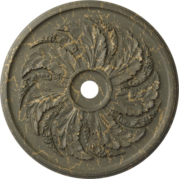 42 1/8"OD x 1 7/8"P Sellek Ceiling Medallion (Fits Canopies up to 9"), Hand-Painted Witch Hazel Crackle