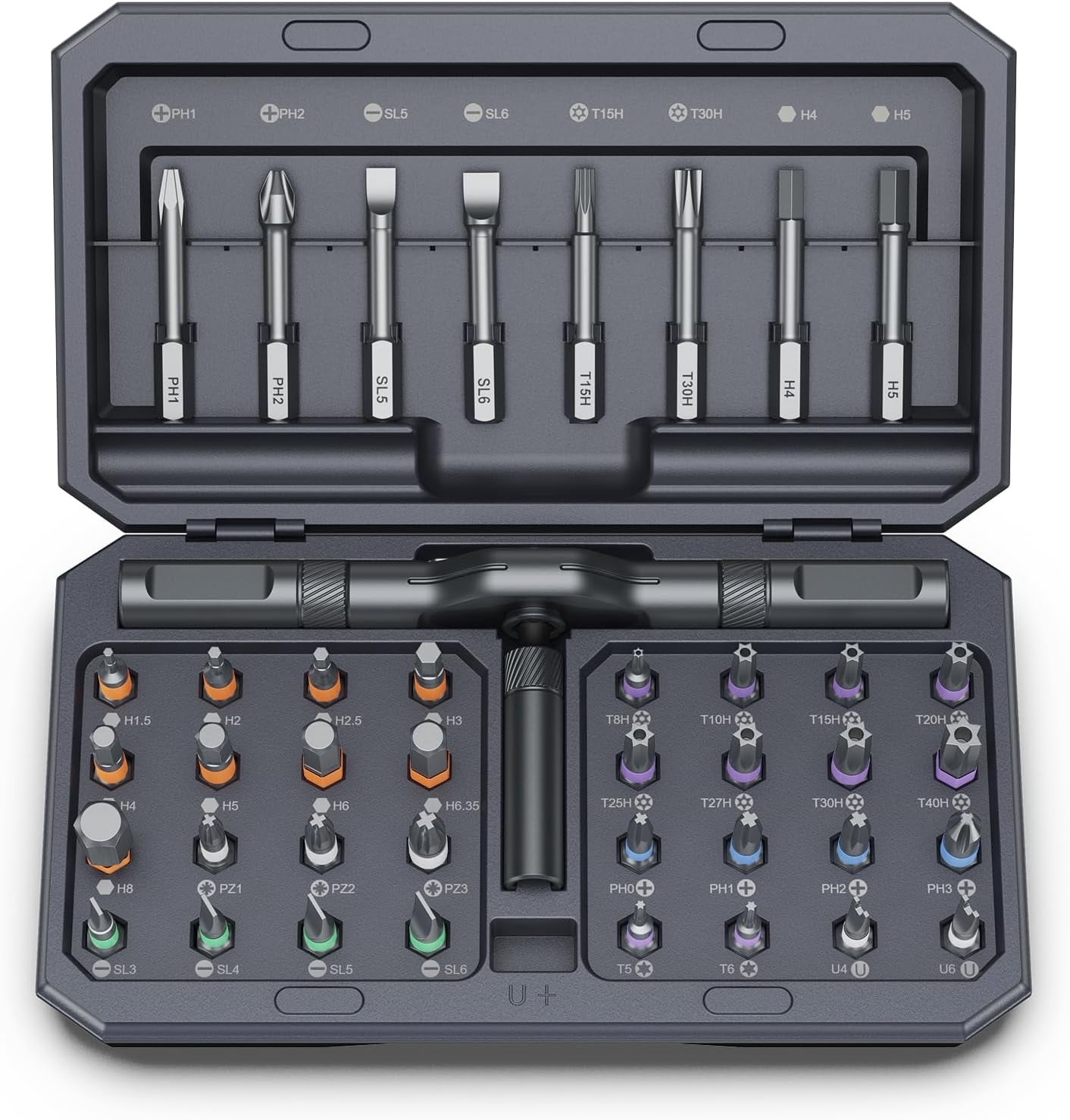 Grey Computer Screwdriver Set 42 in 1 Magnetic Screwdriver Set, DIY Ratchet Screwdriver Set, Multi ...