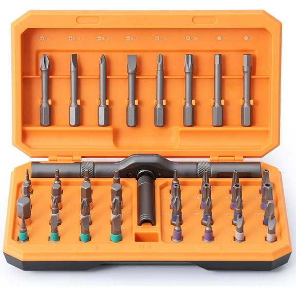 42 in 1 Magnetic Screwdriver Set, DIY Ratchet Screwdriver Set, Multi Bit Magnetic Drive Set with Detachable Ratchet Handle, Portable Compact Repair Tool Kit for Home Furniture Computer Bicycle