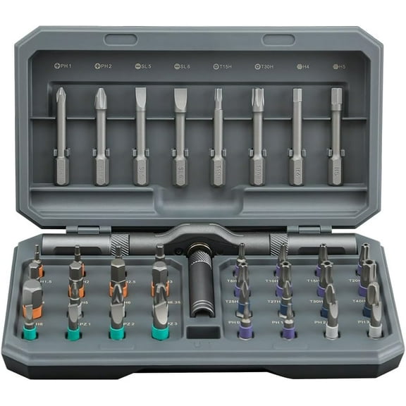 42 in 1 Magnetic Screwdriver Set, DIY Ratchet Screwdriver Set, Removable Self-assembly Precision Screwdriver Kit, Magnetic DIY Precision Tool Kit for PC Laptop Mobile Cell Phone Digital Watch