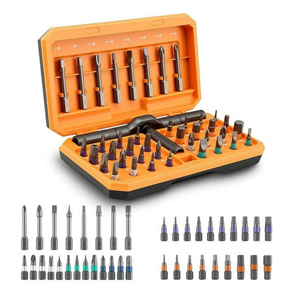 42 In 1 Magnetic Screwdriver Set, Detachable T-Ratchet Handle, Manual Tool Kit with Multiple Magnetic Drill Bits, for Household & Professional Repairs, Multi-Functional Tool Set, 6.4*3.7in, B