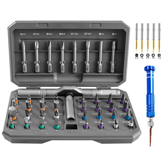 42 In 1 Magnetic Screwdriver Set, Multi Bit Ratchet Screwdriver Set with Small Screwdriver, t Handle Ratchet Screwdriver Repair Tool Kit for Computer Furniture & Diy
