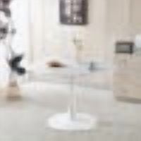 42.1" White Color Top Tulip Table, Mid-century Dining Table for 4-6 People, Round MDF Table Top (the tabletop consists of two panels), Pedestal Dining Table, End Table & Leisure Coffee Table