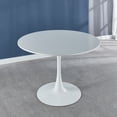 thumbnail image 1 of 42.1"White Tulip Table Mid-century Pedestal Dining Table for 4-6 People, 1 of 6