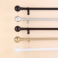 thumbnail image 1 of 42''-126'' long Adjustable Metal Curtain Rod Set Round Finials Decorations, 1 of 7