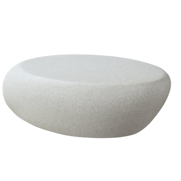 42.19'' Elliptical Fiberglass Center Table, Matte Rocks, No Assembly Needed In Home Furniture, Interior