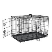 ABC Pet Folding Metal Dog Crate, Durable Double-Door Wire Pet Kennel with Leak-Proof Tray,42.5x28x30inch