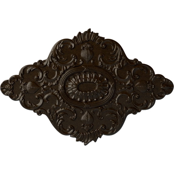 42 3/4"W x 28 7/8"H x 1"P Ashford Ceiling Medallion, Hand-Painted Bronze