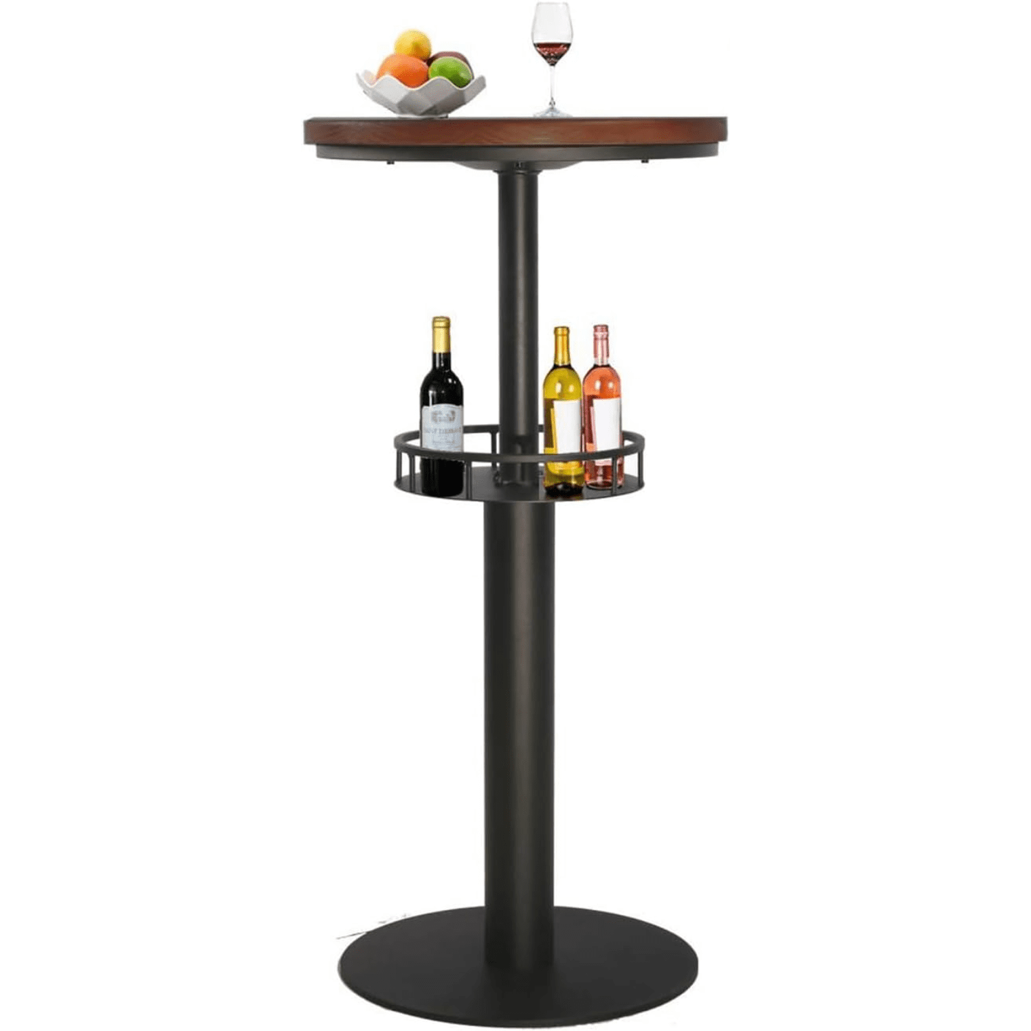 42" Tall Modern Industrial Bar Table23.6" Dia Round Metal Top Bar