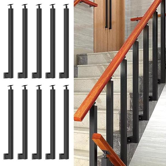 42/40/38/36/34in Side Mount Square Stair Baluster Posts- 270 Adjustable Metal Railing Spindles; Iron Posts are Suitable for Deck, Balcony, Stair, Indoor and Outdoor Decor$$Tools & Hardware Other