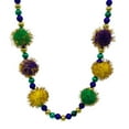 thumbnail image 1 of 42" 40MM Purple, Green and Gold Tinsel Ball Necklace (Dozen), 1 of 3