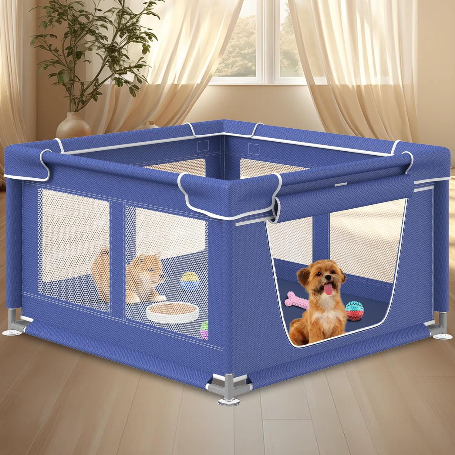 Curated visual reference: Visual Reference: 42 42 Inch Dog Playpen With Gate For Puppies Small