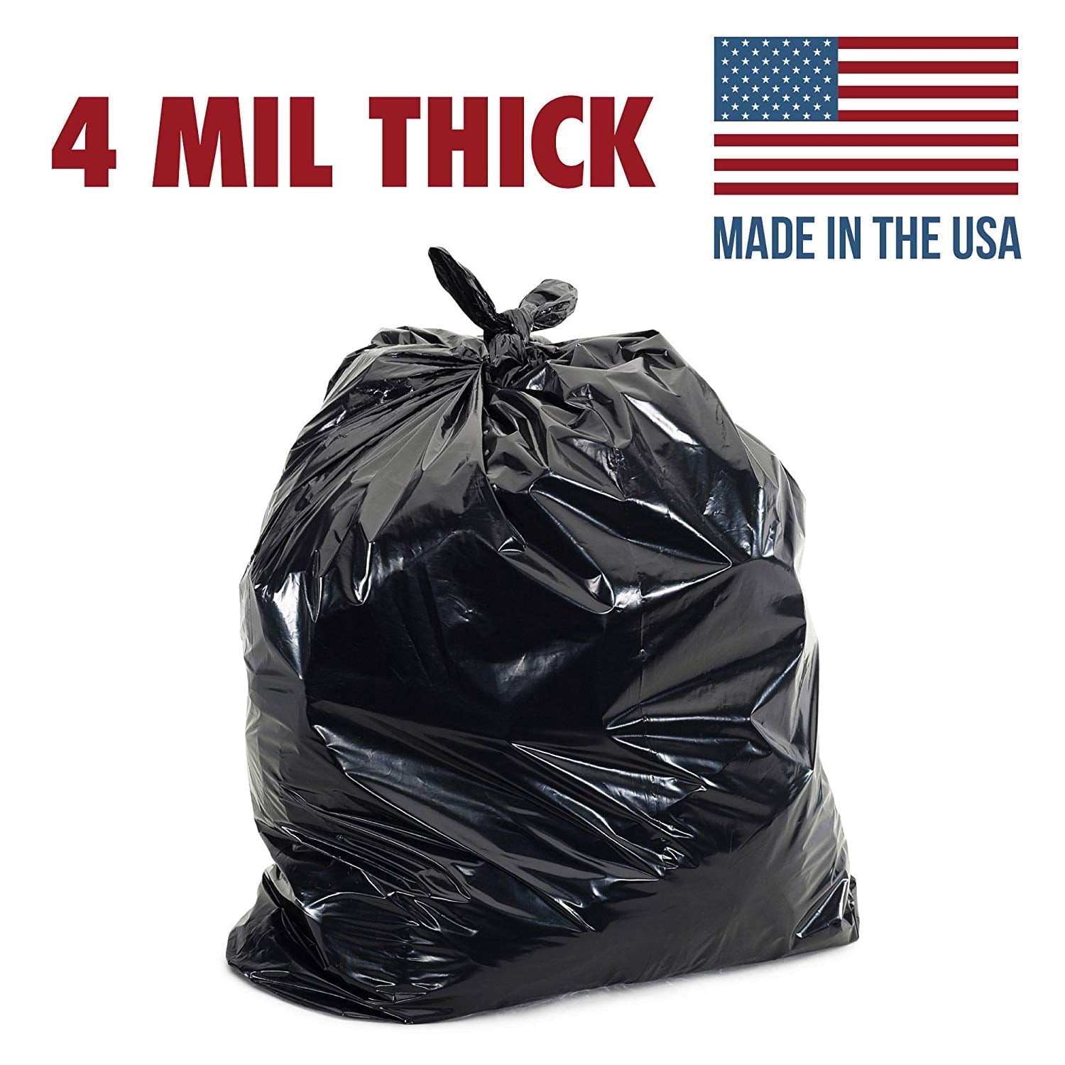 42-46 Gallon 4mil Extra Heavy Duty Contractor Garbage Bags | Puncture Resistant -  Made in USA, 37 X 43 42G-4mil (35 Bags)