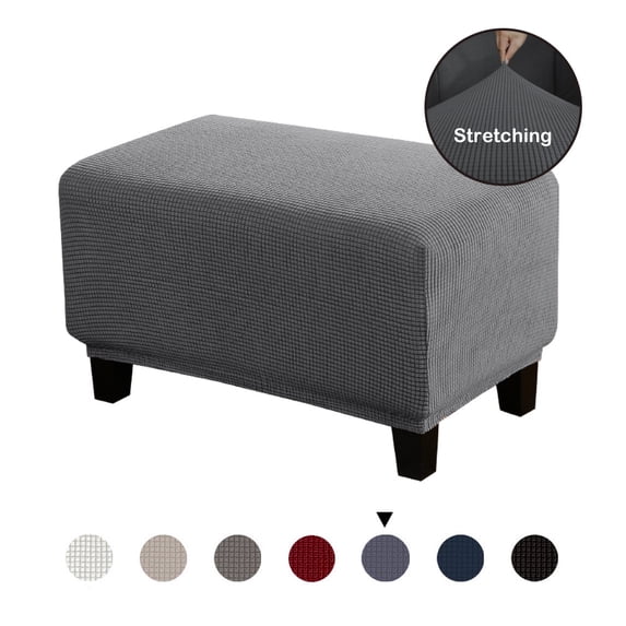 42"/46" Ottoman Slipcovers Rectangle Footrest Sofa Slipcovers Footstool Protector Covers Stretch Fabric Storage Ottoman Covers High Spandex Slipcover