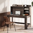 thumbnail image 1 of 42.5" Computer Desk with Hutch & Power Outlets, Study Desk Writing Desk for Home Office,Oak, 1 of 9