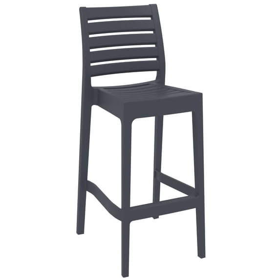 Luxury Commercial Living 42.5" Gray Solid Refined Patio Bar Stool