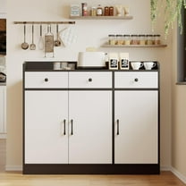 42.5'' Kitchen Buffet Sideboard Cabinet,Modern Farmhouse Wood Coffee Bar Storage Cabinet with Adjustable Shelf for Living Room, Entryway,Dining Room