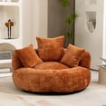 thumbnail image 1 of 42.5''W Chenille Bean Bag Chairs, Chenille Soft Lazy Sofa Chair, Bean Bag Chair For Adults & Kids To Gaming,Reading,And Watching TV,Living Room, Bedroom,Office Room(Orange), 1 of 8