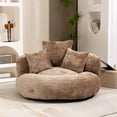 thumbnail image 1 of 42.5''W Chenille Bean Bag Chairs, Chenille Soft Lazy Sofa Chair, Bean Bag Chair For Adults & Kids To Gaming,Reading,And Watching TV,Living Room, Bedroom,Office Room(Coffee), 1 of 8