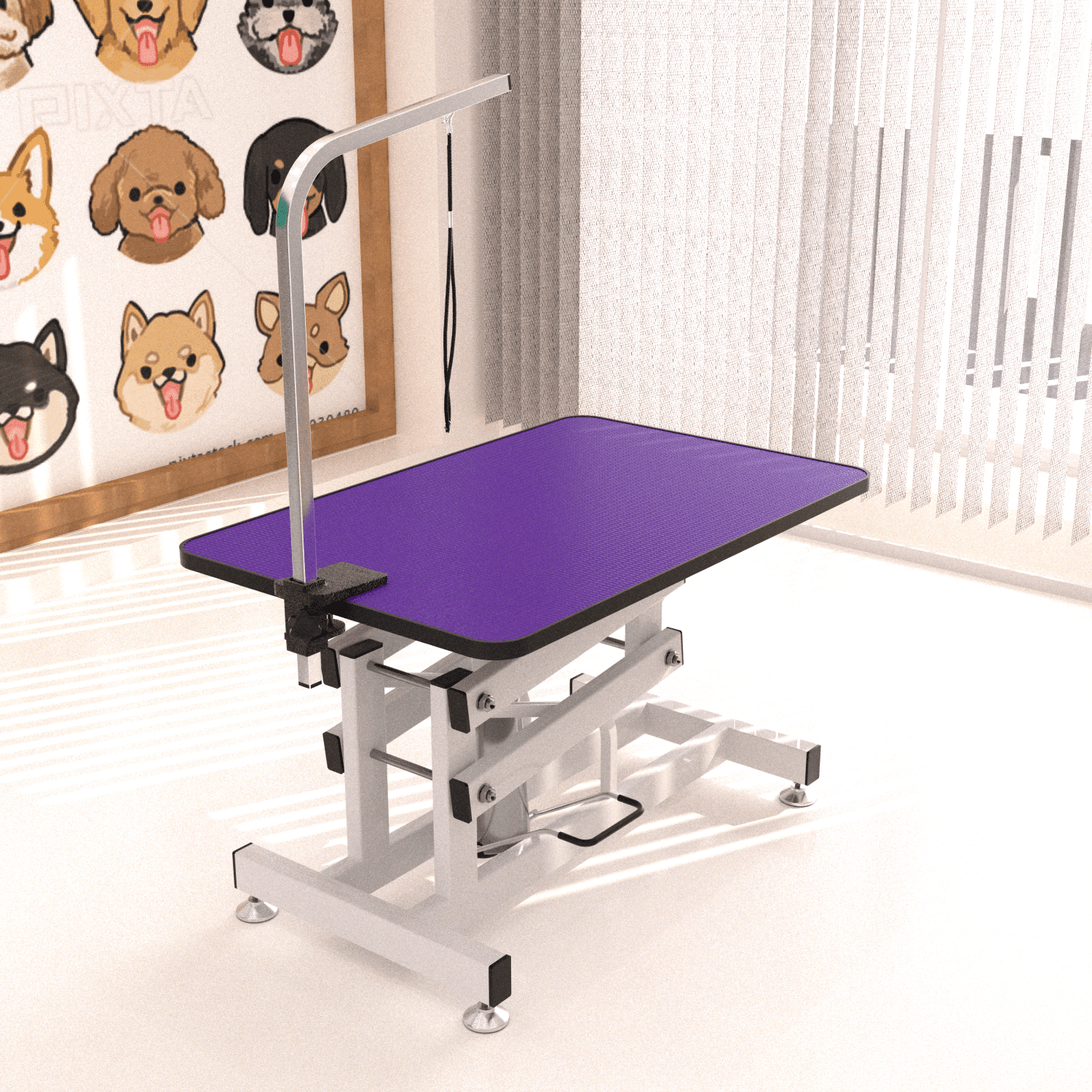 42.5 inch Hydraulic Pet Grooming Table - Adjustable Height and Non-Slip ... - Large Dog Grooming Tables With Non-Slip Surfaces