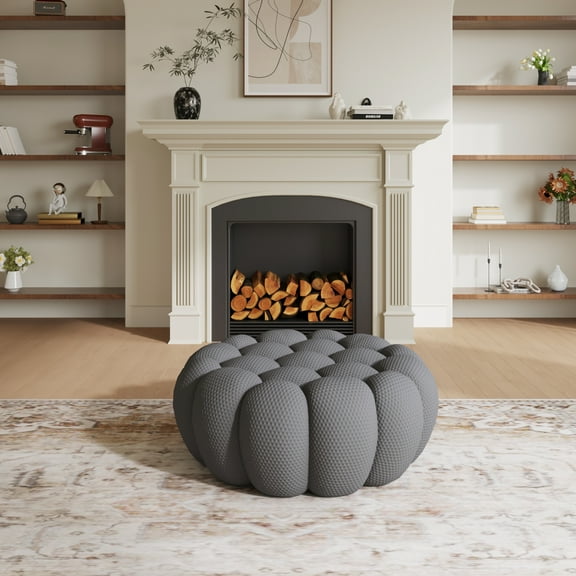 43" Bubble Couch Modern, Oversized Curved Couches, Lazy Floor Sofa, Dark Gray Bubble Couch, Modern Upholstered Comfy Mesh Fabric 3D Honeycomb Shape Couches for Living Room, Office, Apartment