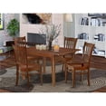 thumbnail image 1 of 42-54 in. Milan Rectangular Family Table with 12 in. Self Storing Butterfly Leaf & 4 Wood Seat Dining Chairs - Mahogany, 5 Piece, 1 of 1