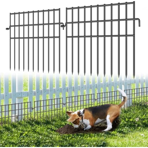 42.5ft (L) X 13in (H) Garden Animal Barrier Fence, 30 Pack No Dig Dog Fence Border, 1.44in Gap Decorative Fences, Rustproof Metal Wire Garden Border Fence for Dog, Rabbits Ground Stakes