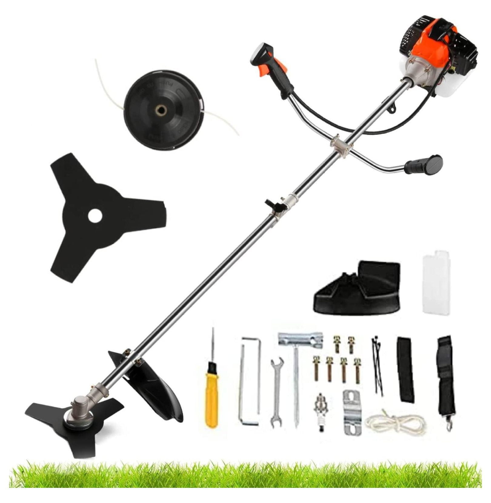 42.7CC 2Cycle Weed Wacker Gas Powered, 18Inch Detachable Weed Eater Lawn Edger, 2in1 Gas