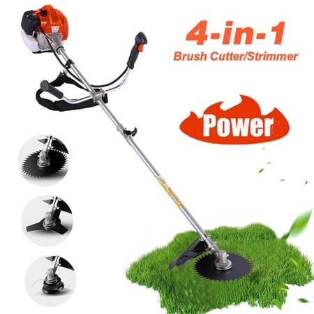 Adnoom 58CC 2-Cycle Gas Powered Weed Eater & String Trimmer, 4-in-1 Multi-Tool with Detachable Brush Cutter, Edger, 18" Blade for Lawn, Garden, Shrubs (Orange Red)