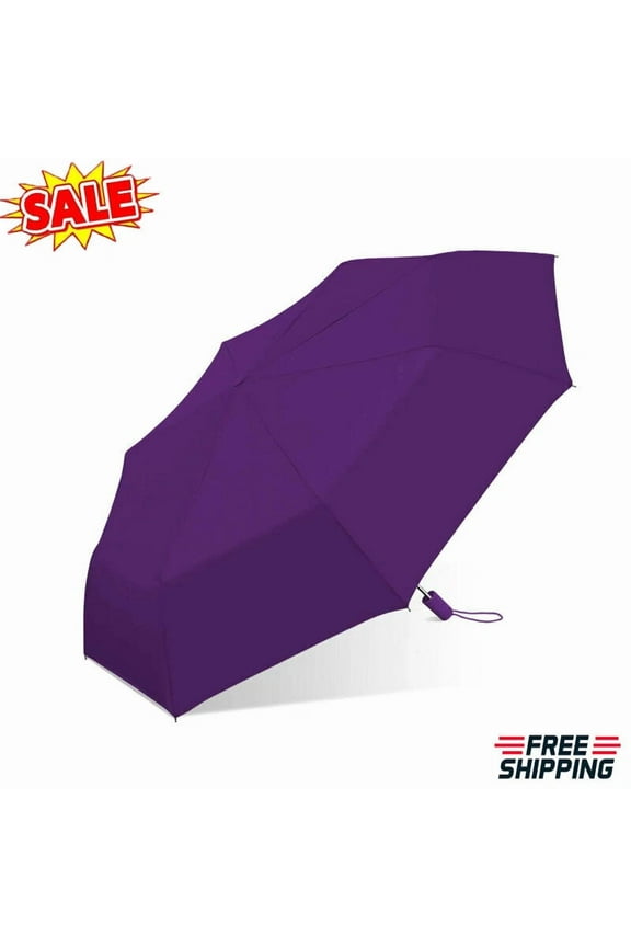 42" Auto Open Super Umbrella Windproof Waterproof Portable Travel Purple