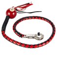 thumbnail image 1 of 42" Black And Red Fringed Motorcycle Get Back Whip W/ Pool Ball, 1 of 3