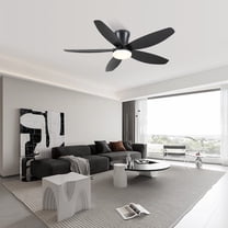 PHORUS 42‘’ Low Profile Ceiling Fan with Dimmable LED Light, Remote & App Control, Quiet Reversible DC Motor, Flush Mount for Indoor & Covered Outdoor Use
