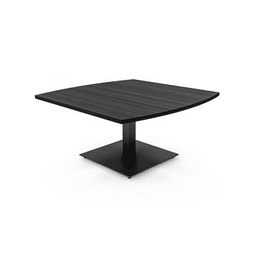 42" Boat Shaped Coffee Table With Square Metal Base Reception Table