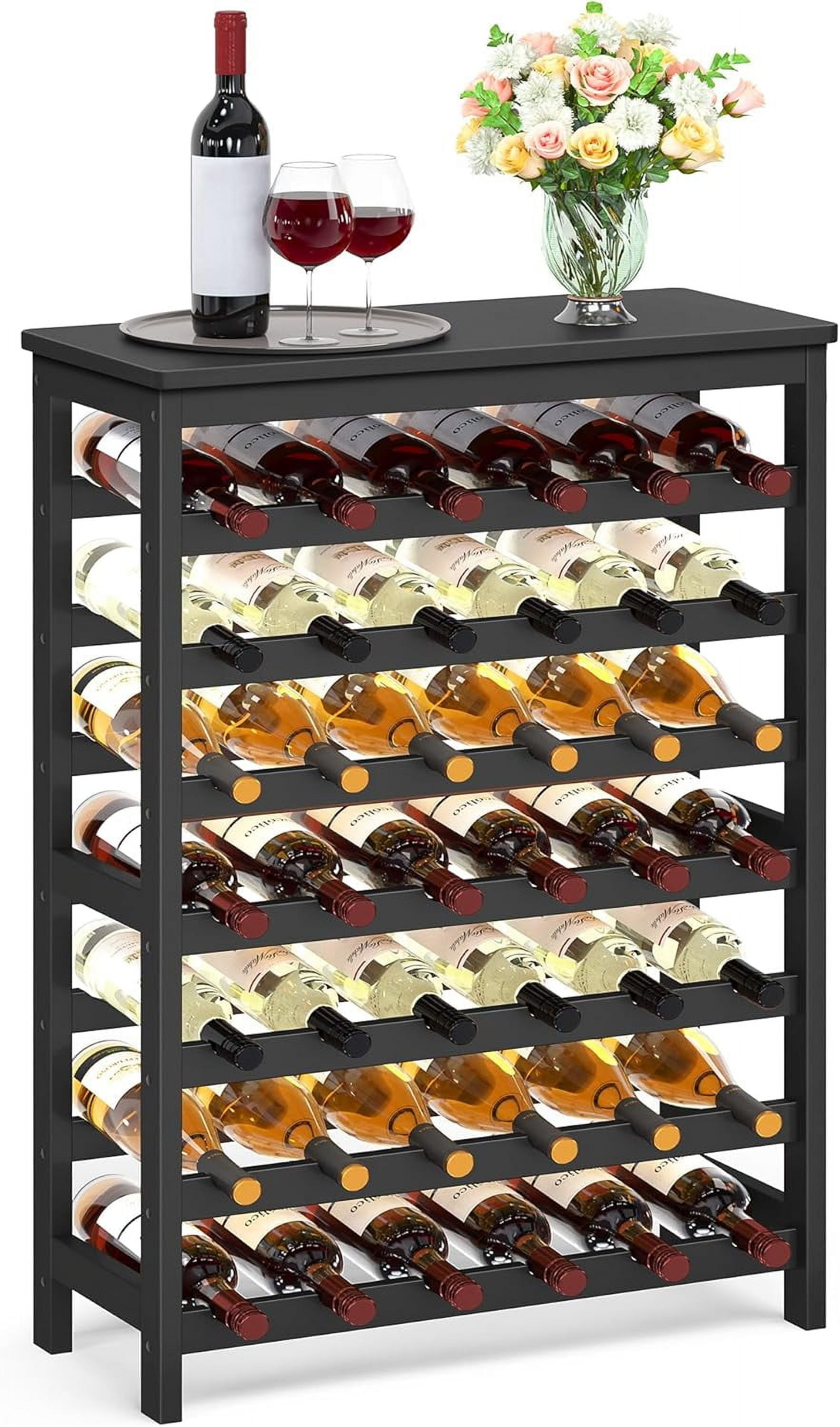42-Bottle Wine Rack Free Standing Floor, 7-Tier Display Wine Storage ...