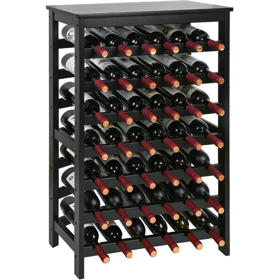 42 Bottles Bamboo Wine Rack,7-Tier Wine Rack Freestanding Floor with Table Top, Wine Storage Shelf for Kitchen Dining Room Bar