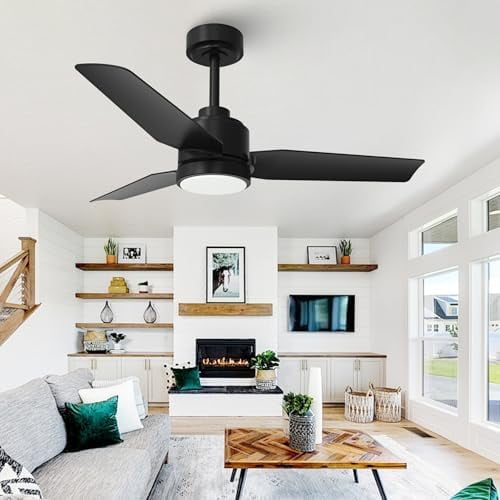 42" Ceiling Fans with Lights - Remote & APP Control, 3000/4000/6500K  Temperature, 6 Speeds Quiet Reversible DC Motor, Indoor Ceiling fan for Living Room & Bedroom$$Tools & Hardware Other