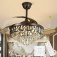 thumbnail image 1 of 42"Chandelier Ceiling Fan Retractable Ceiling Fans with Lights and Remote Control 6 Speed 3 changable LED light Crystal Ceiling Fan Modern Light for Bedroom Indoor Living Room, 1 of 8