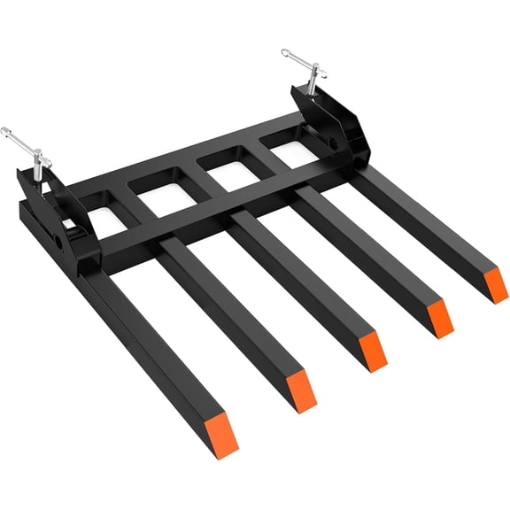 42" Clamp-On Debris Forks, 2500 LBS Capacity, Universal Carbon Steel Attachment for Tractor & Loader