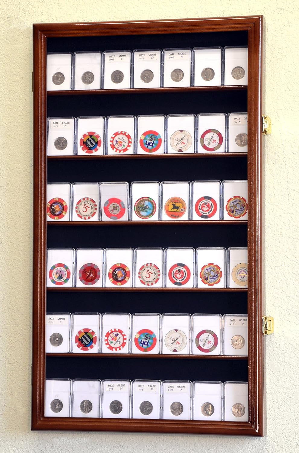 42 Collector NGC PCGS ICG Coin Slab Display Case Cabinet Holder Rack ...