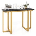 thumbnail image 1 of 42” Console Table, Modern Behind Couch Sofa Table with Faux Marble Top & Golden Coated Metal Frame, Narrow Entryway Tables with Storage for Living Room, Hallway, Entry (Black), 1 of 1