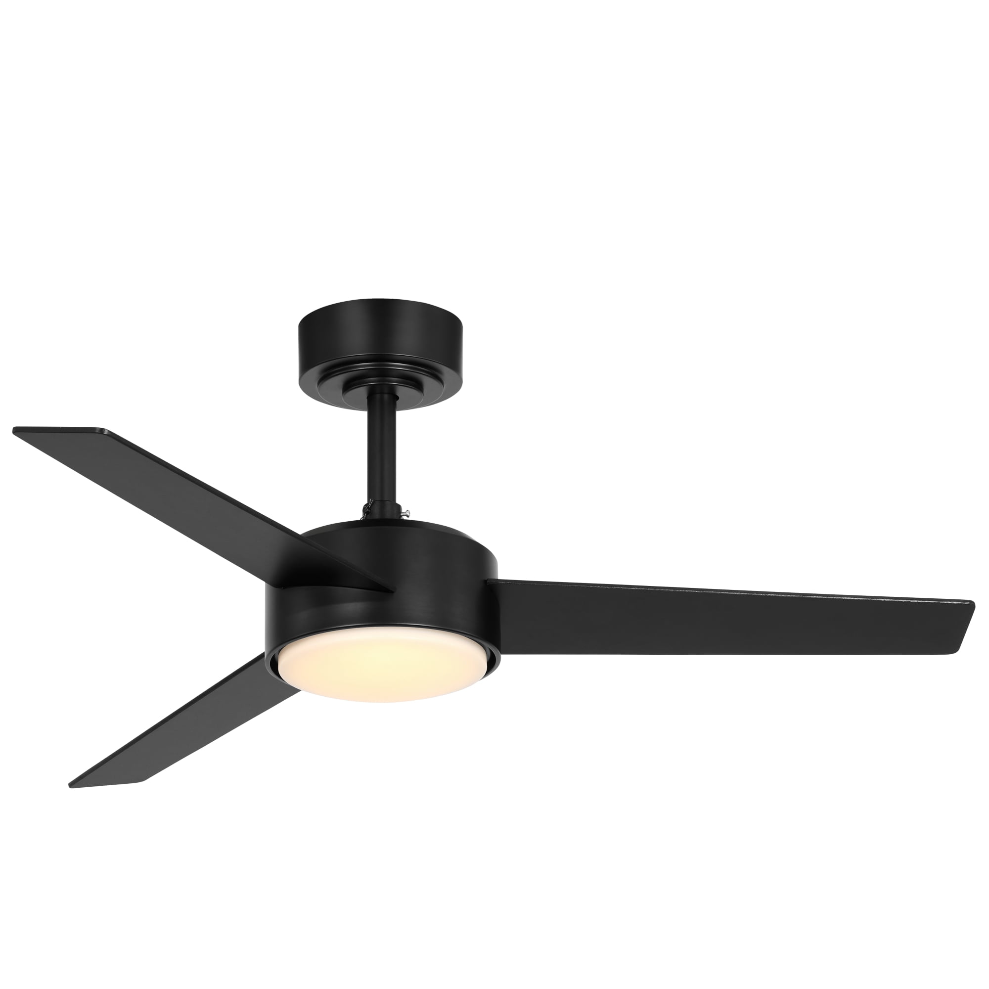 Mainstays 42 in Black Downrod DC Ceiling Fan with Integrated LED Light, Remote Control, 6 Speeds and Fast-Install Blade System