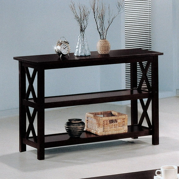 42'' Deep Merlot Sofa Entryway Console Table with 2-shelf