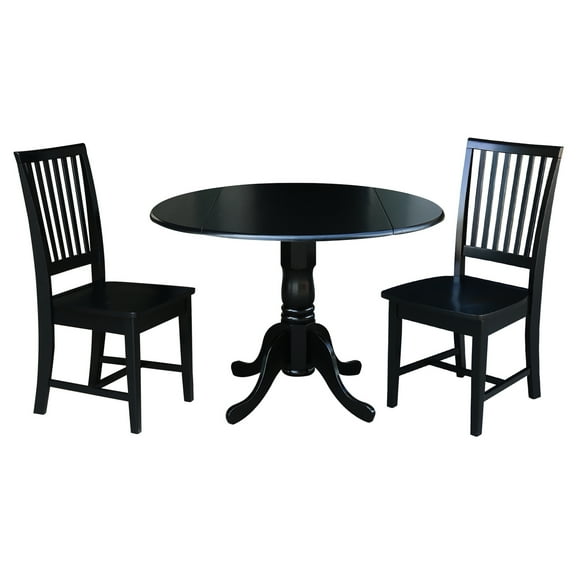 42" Dual Drop Leaf Table With 2 Mission Chairs