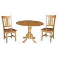 thumbnail image 1 of 42" Dual Drop Leaf Table and 2 San Remo Chairs in Pecan - 3 Piece Set, 1 of 8