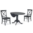 thumbnail image 1 of 42" Dual Drop Leaf Table with 2 X-Back Chairs, 1 of 10
