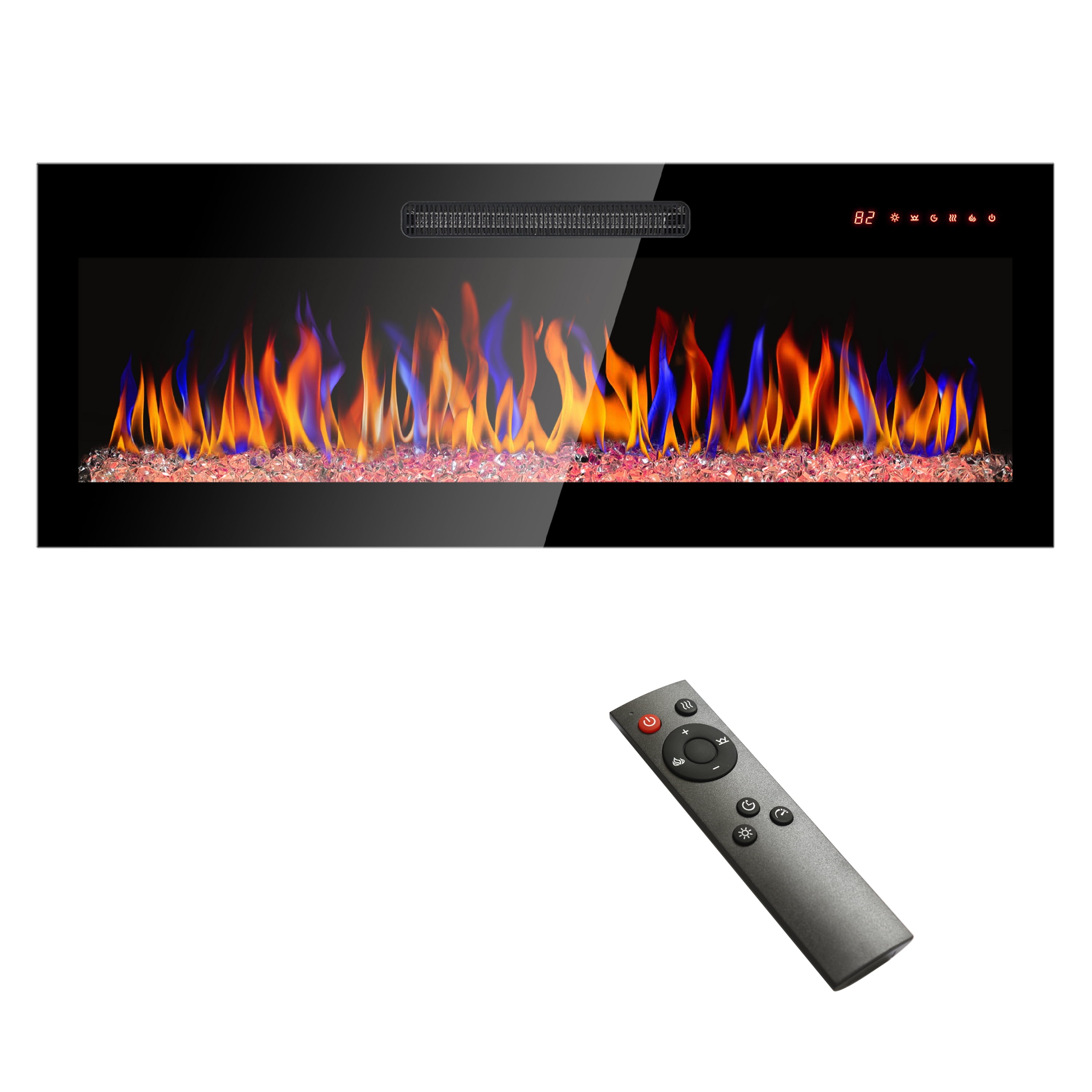 42" Electric Fireplace Heater, Wall Mounted & Freestanding Electric