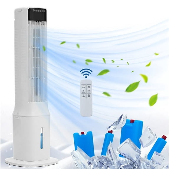 42" Evaporative Air Cooler with Remote,Tower Fan with 3 Modes,Portable Air Conditioner 24H Timer,70° Oscillating Humidifier for Home