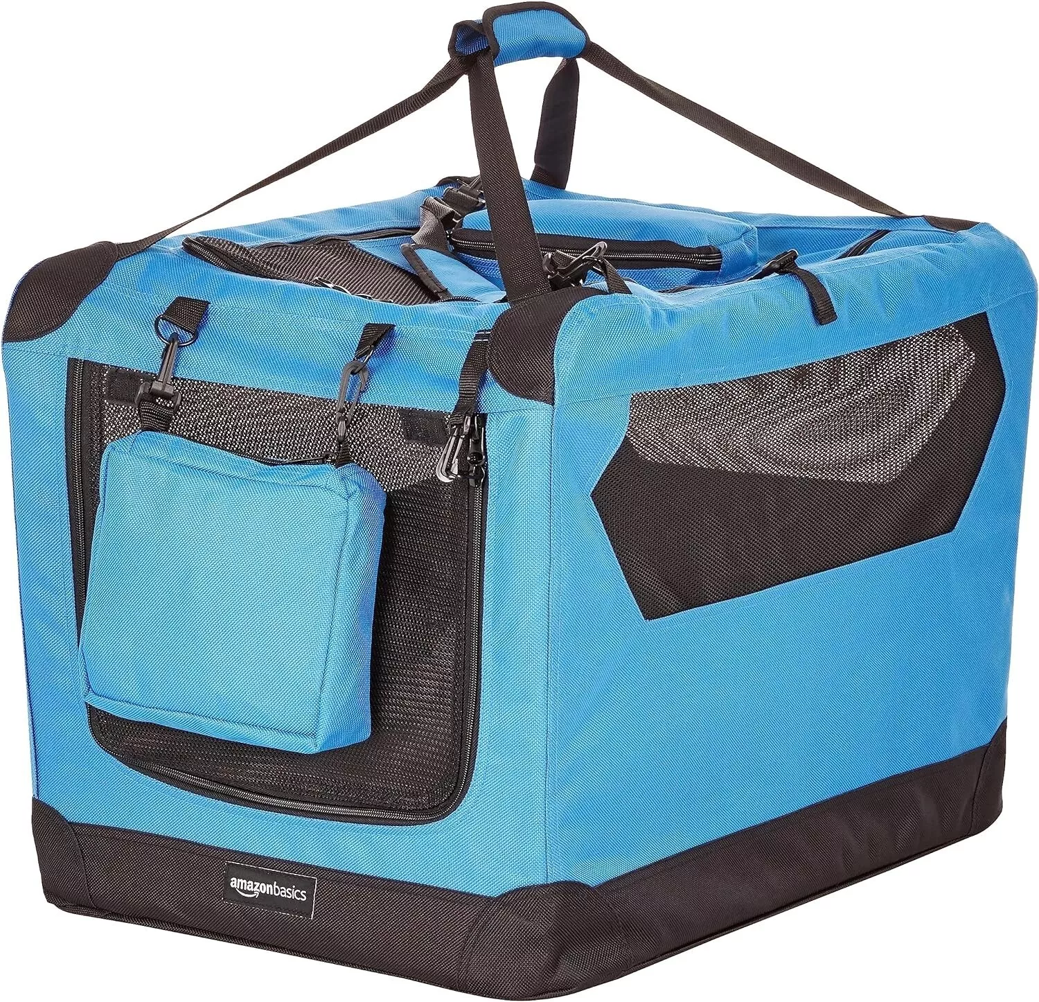 42" Extra Large Folding Portable Soft Pet Dog Crate Carrier Kennel, Blue