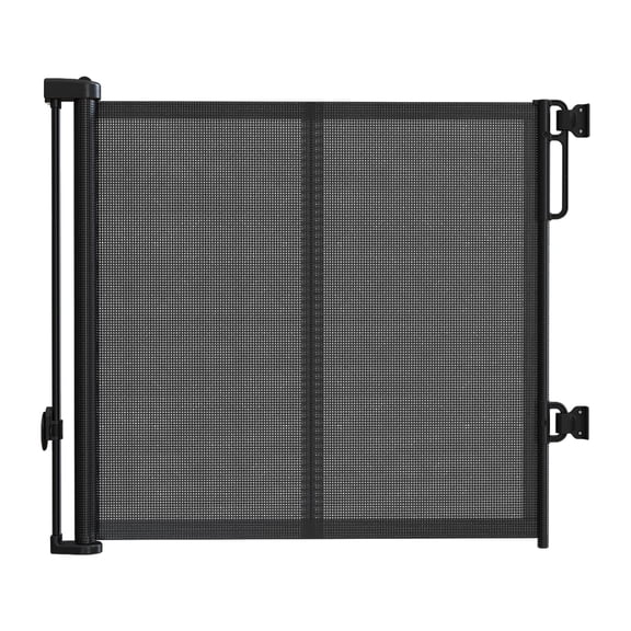 42'' Extra Tall Retractable Baby Gates with Reinforced Strip, 59" Wide Mesh Safety Gate, Dog Gate for Stair, Doorway, Heavy Duty, No Drill, Indoor and Outdoor,Black