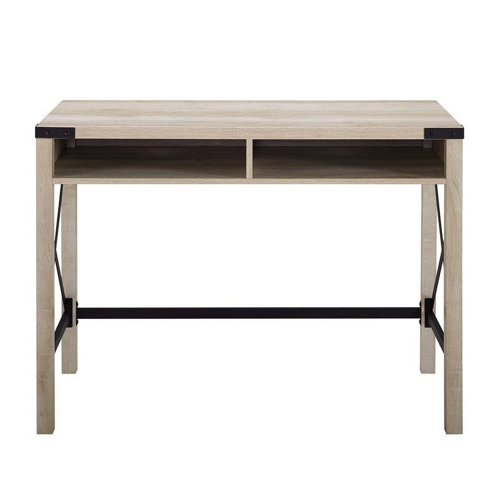 42" Farmhouse Metal & Wood Desk White Oak
